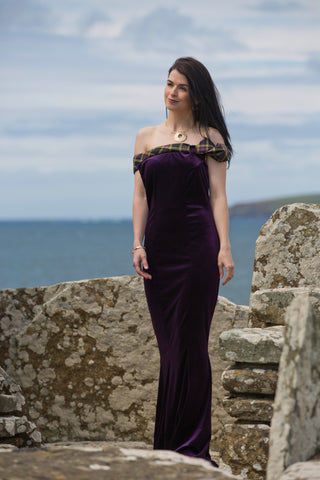 purple velvet dress