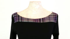 detail view of Clodagh dress in Tartan Touch Purple