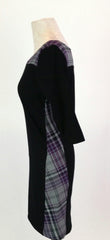 side view of Clodagh dress in Tartan Touch Purple