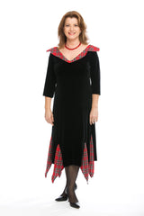 long sleeved Fiona dress in Red Stewart Tartan 