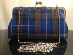 NAVY TARTAN CLUTCH